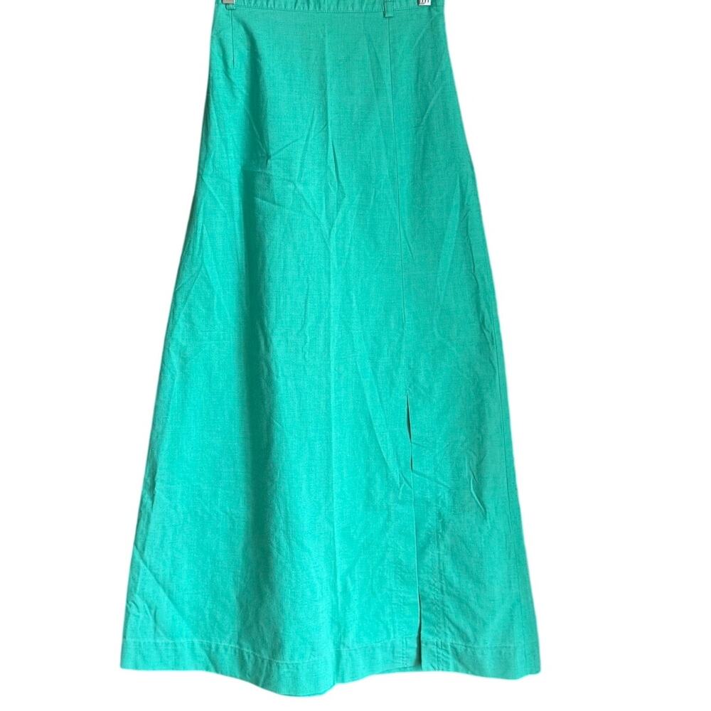 Vintage Kelly Green A-Line Maxi Skirt Sz 24 Boho Colorful 80's 90's Summer Chic